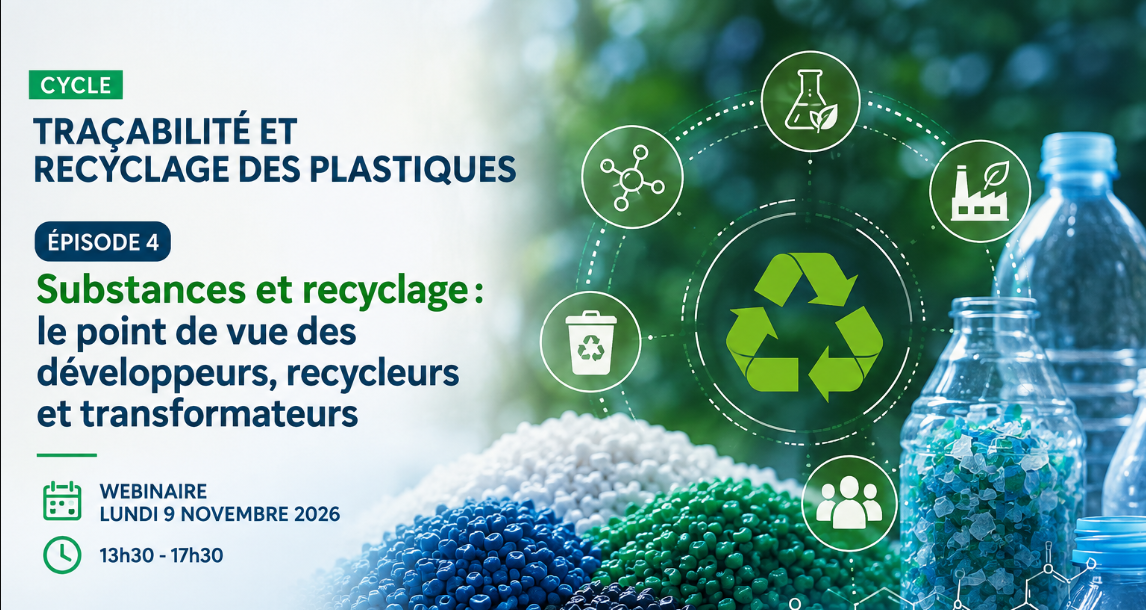 You are currently viewing Cycle « Traçabilité et recyclage des plastiques »Episode 4Substances et recyclage : le point de vue desdéveloppeurs, recycleurs et transformateurs